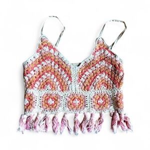 🌸 Vintage-Inspired Crochet Crop Top – BOG Collective – Size M